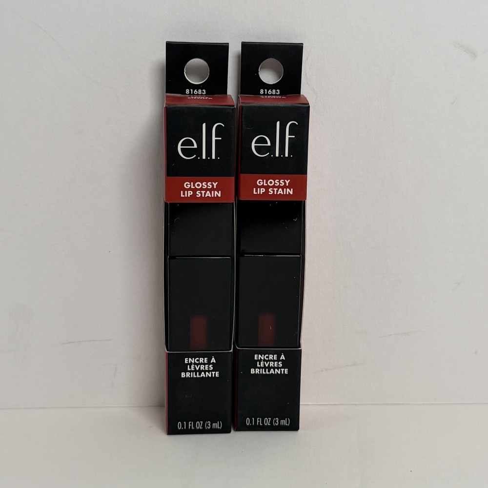 Lot of 2 e.l.f. Cosmetics ELF Glossy Lip Stain Spicy Sienna Red New Sealed